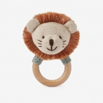 Leo Lion Wooden Ring Rattle